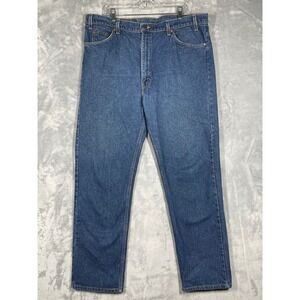 Levis 505 Orange Tab Jeans Mens 42x32 Regular Fit Straight Leg USA Blue Vintage